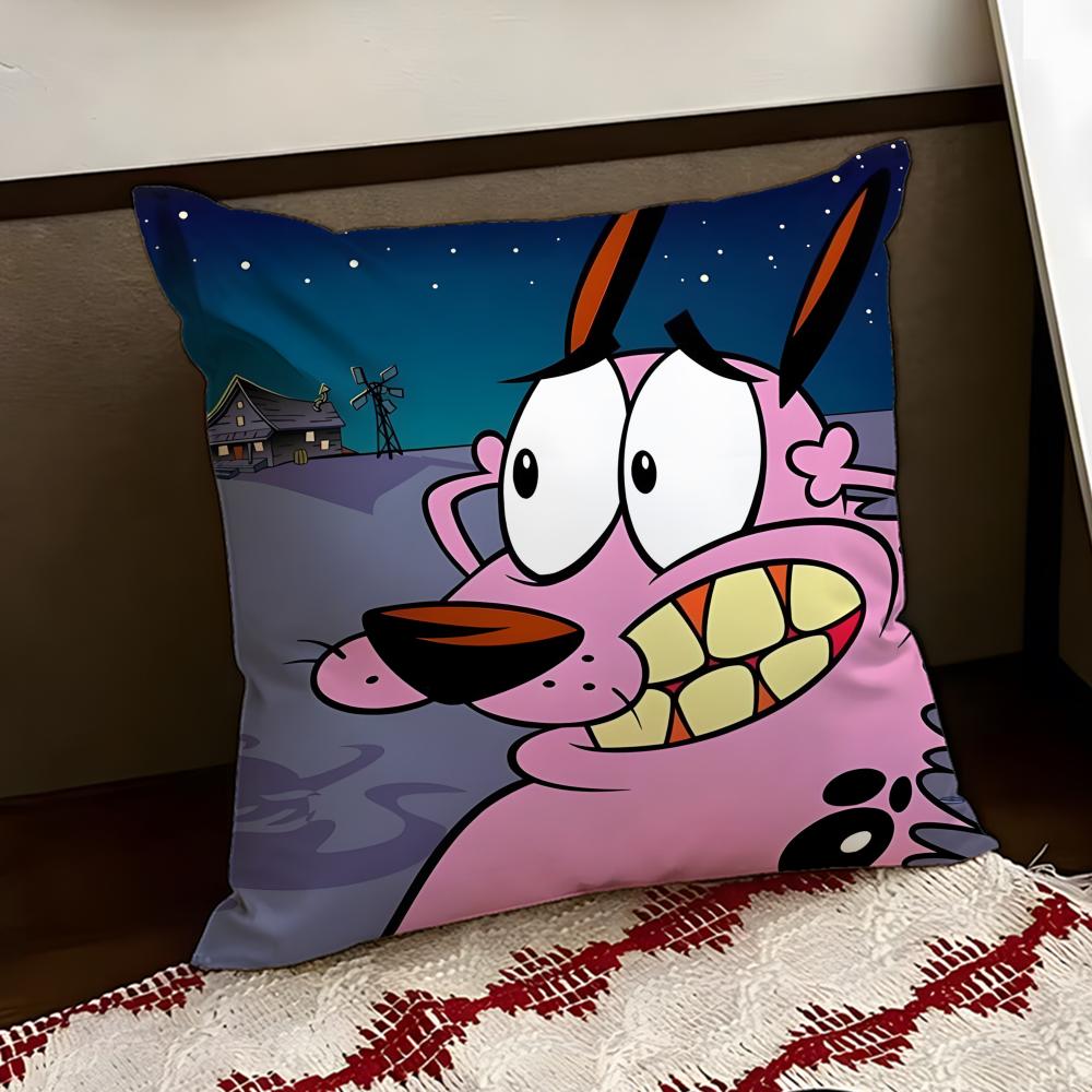 CCourage the CCowardly Dog Cushion Cover Reversible Soft Durable Pillow Cover Home Car MultiScene Use for Daily Comfort