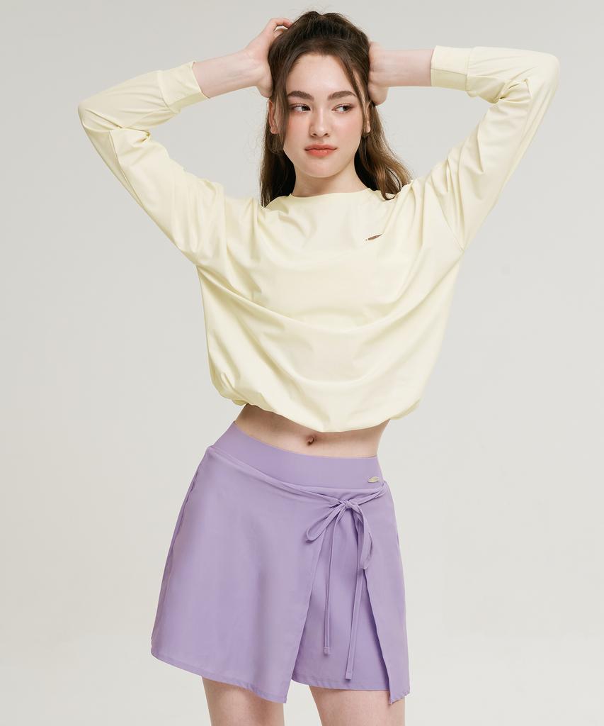 Gonna a pantaloncino da bagno Leijibi Airstretch con fascia lavanda