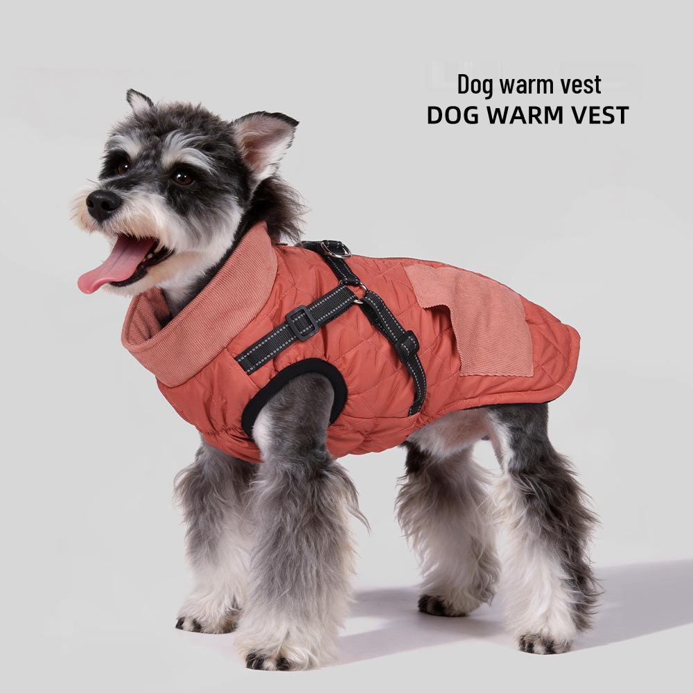 Dog-Friendly Warm Down Jacket, Thickened PP Cotton Filling, Back Opening, Easy On/Off.