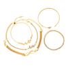 17KM 5pcs Exquisite Butterfly Bracelet Set For Women Vintage Rhinestone Heart Infinity Cuff Bangle Daily Wear Jewelry Gift