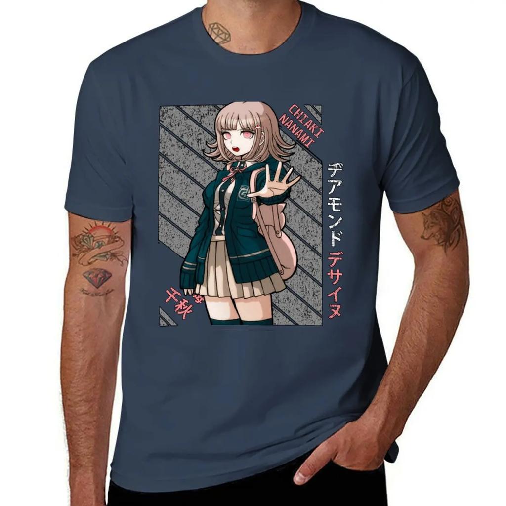 Chiaki Nanami - Super DanganRonpa 2 Essential T-Shirt individuelles T-Shirt Kurzarm-T-Shirt Herrenkleidung lustige T-Shirts für Männer