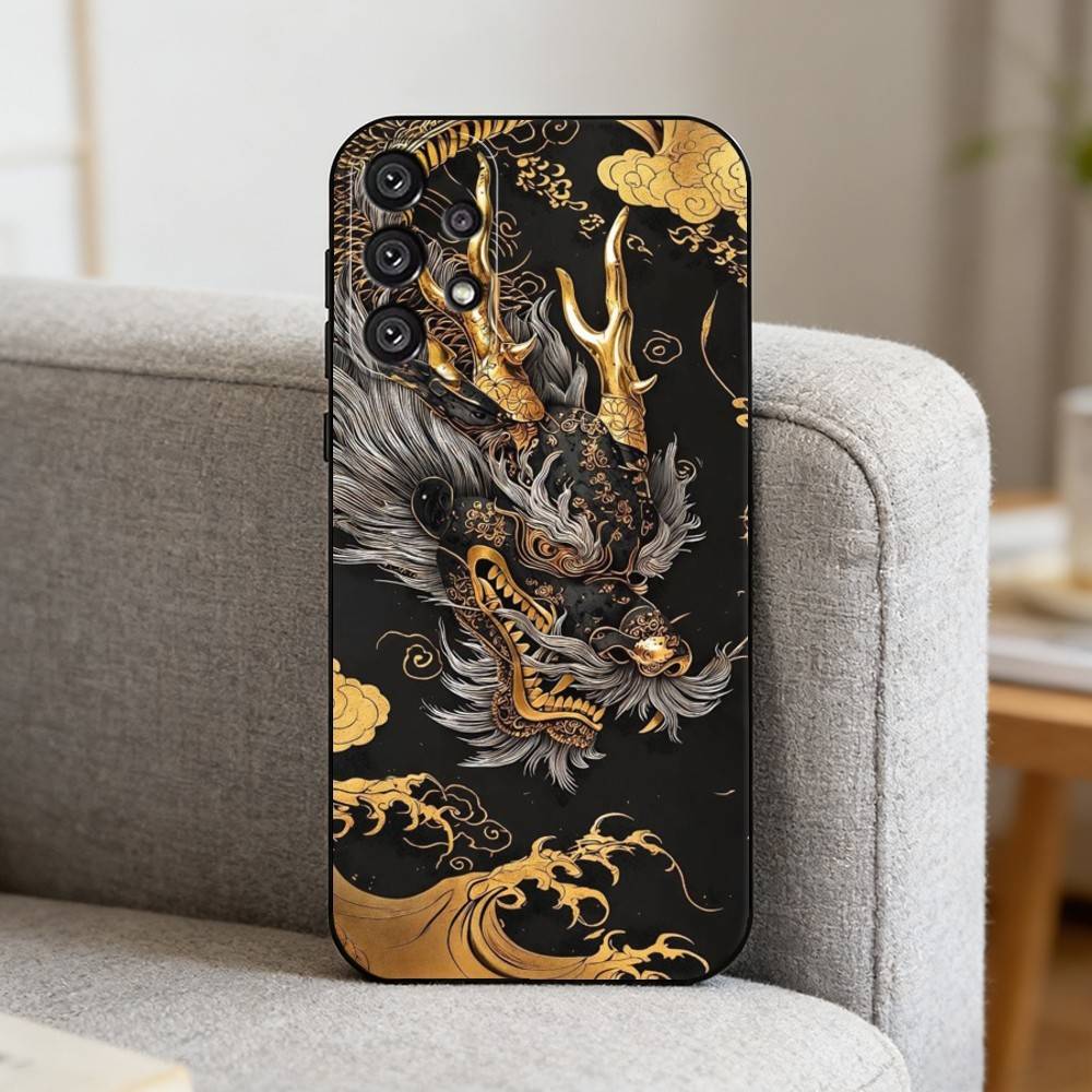 

T-Trend Модный C-Китайский D-Дракон Чехол для телефона Для Samsung S25,24,23,22,30,21,10,9,Ultra,Plus,Lite Мягкий Черный Чехол Samsung S21Ultra