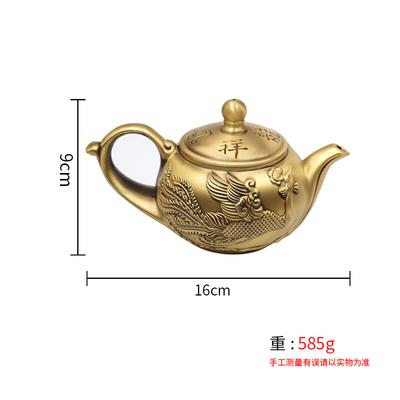 Kupfer-Teekanne Drache und Phönix Glücksbringende Teekanne Verdickte Drache und Phönix Teekanne Heim-Büro-Teetisch Dekoration Handwerk Oder