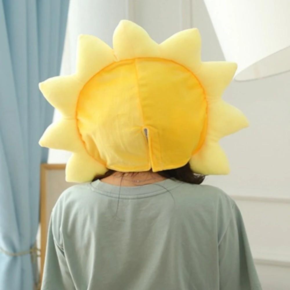 Funny Soft Sunflower Hat Sunflower Cartoon Yellow Earflap Cap Cosplay Costume