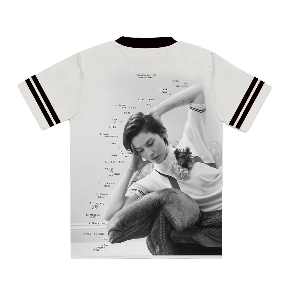 Gracie Abrams Daughter From Hell Graphic Mesh Jersey Summer Fashion Women Men O-neck Short Sleeve Tees Casual Unisex T-shirt