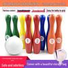 Large Wooden Bowling Set for Kids: Indoor/Outdoor Game for Boys, Girls, and Families