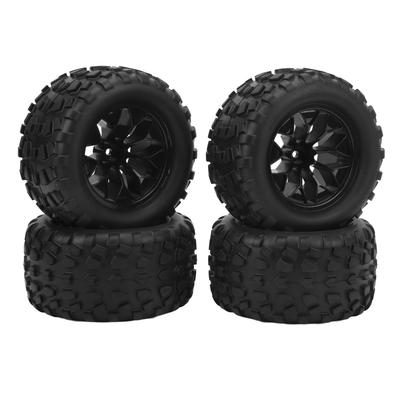 4 Stück RC-Reifen und Räder RC-Auto-Reifen Ersatz-Gummireifen Vorgeklebt für 110 RC-LKW