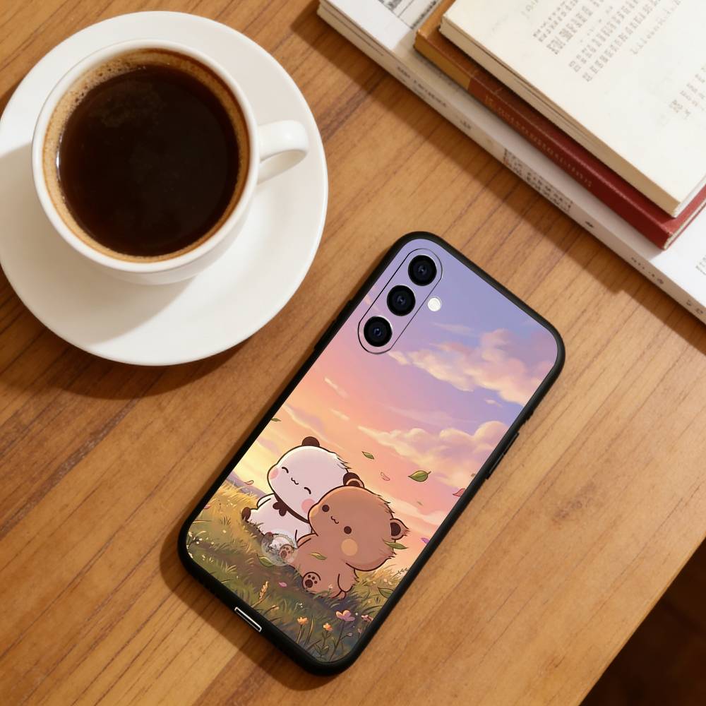 Cute Cartoon Bubu Dudu Phone Case Black Silicone Soft For Samsung Galaxy A73,A72,A71,A70,A53,A52,A51