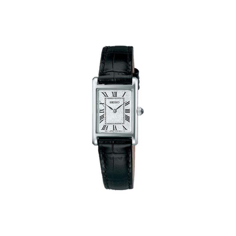 SEIKO Quartz cowhide strap women s watch silver dial SSEH001 серебряный