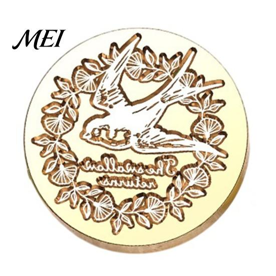 Gift Package Seal Brass Wax Stamp Head, Vintage European Embossed Relief Engraved Wedding Invitation Sealing Head for Envelope Journal Wrapping Retro