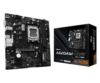 ASRock A620AM-HVS Motherboard (Socket AM5) for AMD Ryzen 9000  8000  7000 Series CPUs - A620A Micro ATX Motherboard [Authorized Domestic Distributor