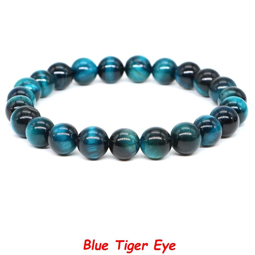 Natural Stone Bracelet Healing Crystal Amethyst Quartz Agate Round Loose Bead Elastic Stretch Bangle For Women Men Jewelry Gifts