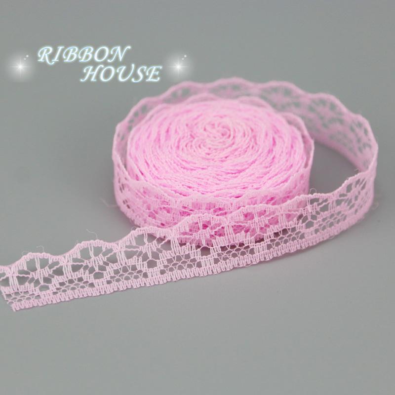 (20 Yards/roll) 15mm White Lace Fabric Webbing Decoration Packing Material Pink Red Blue