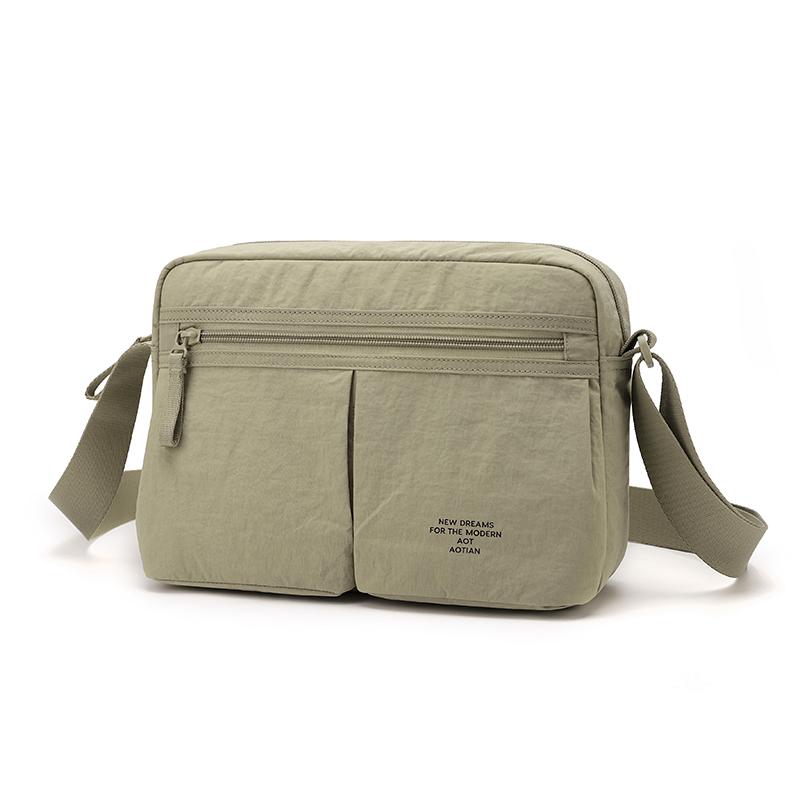 Solid Color Shoulder Bag Multi-compartment Crossbody Bag