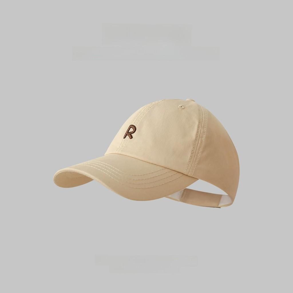 R Letter Embroidery Caps Fashionable Versatile Shading Outdoor Hats Activities