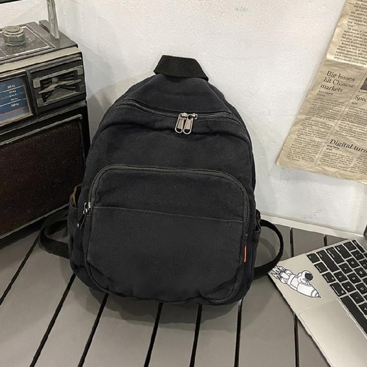 Solid Color Backpack Girl Casual Daypacks Canvas Backpack Student School Backpack Travel Backpack Aesthetic Backpack