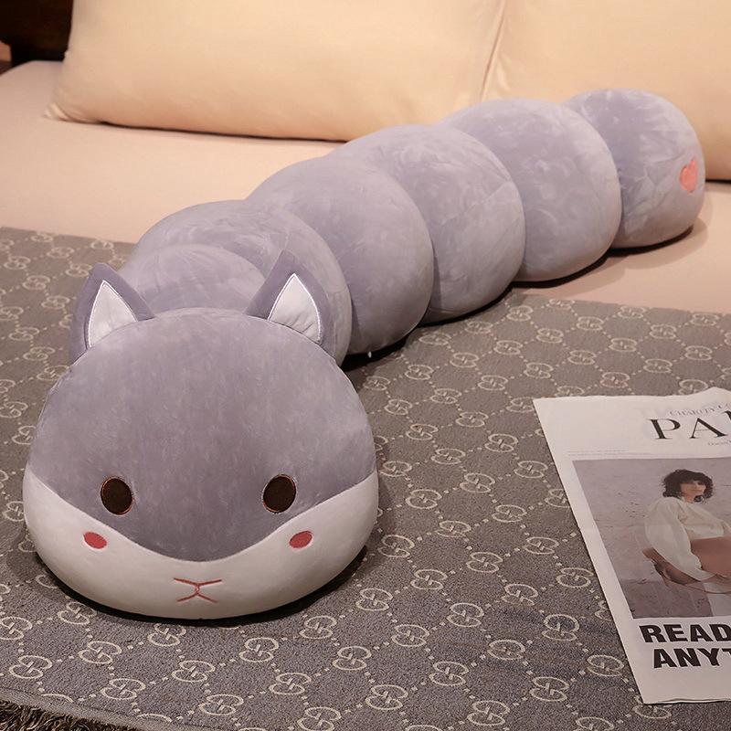 Animal Caterpillar Unicorn Pillow Plush Toy Doll Girl Bed Leg Long Pillow Ragdoll