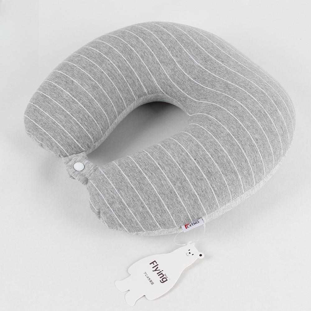 Striped Breathable U Shaped Pillow Soft Foam Particle Travel Portable Neck Support for Office Nap Plane Comfortable Sleep Aid