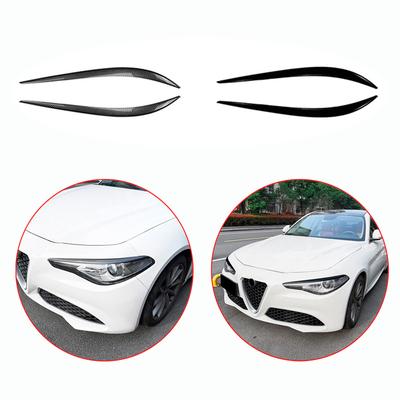 Applicable To Alfa Romeo Giulia 2015+ High Quality ABS Car Eyebrow Light Eyelids Glossy Black Carbon Fiber Look Body Kit