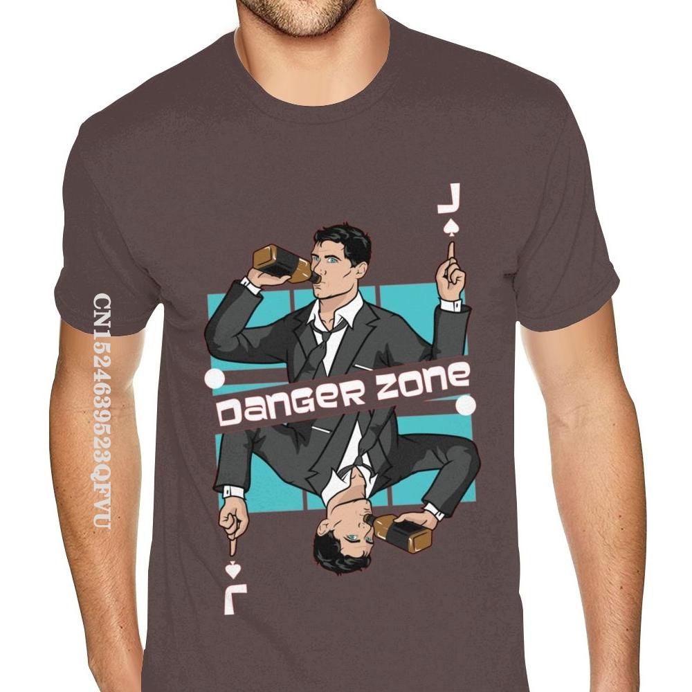 Hot Sale Archer The Danger Zone Shirt Custom Cotton Oversized Anime Tshirt Men For Men's Graphic Black Tees Shirt England Style