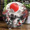 Metal Wall Art Koi Fish with Christmas Wreath Poster for Living Room
