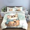 Cute Winter Cat Decoration Set Soft Comfortable Duvet Cover Bedding Set Included 1*Duvet Cover & 2*Pillowcases, Gift