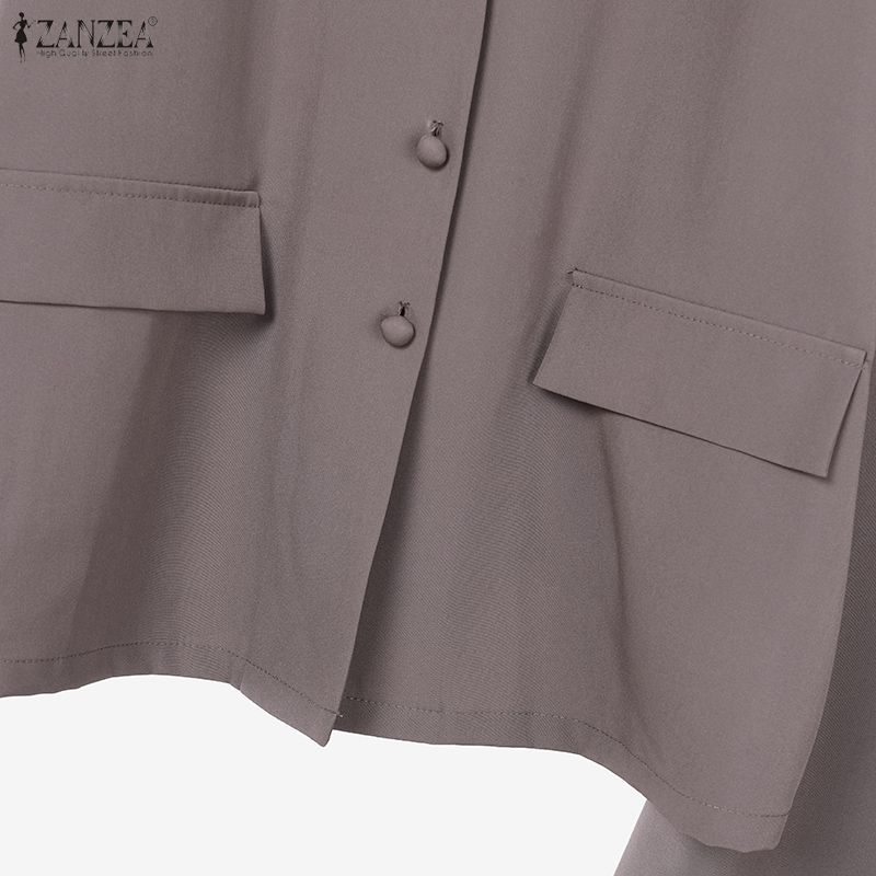 ZANZEA Women Short Sleeve Cardigan Blouse and Pants Casual Two Piece Suit Sets