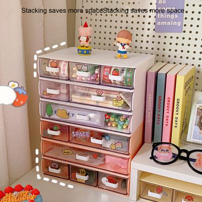 Caja de almacenamiento de escritorio con diseño de cajón, caja transparente con soporte de carga, cajón de almacenamiento de escritorio, organizador para dormitorio