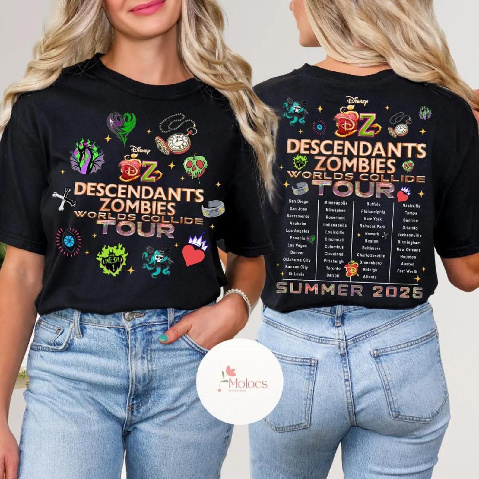 Disney Descendants Zombies Worlds Collide Tour Shirt All Size For Adults, 3XL