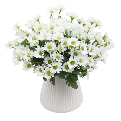 5 Bundles Lifelike Outdoor Sunset Mums Flowers Fake Chamomile Flowers Fake Daisy Flowers for Wedding Home Table Garden Decor