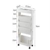 5 Layers Movable And Detachable Bookshelf Storage Rack With Wheels Space Saving Rack Magazine And Snack Storage Rack