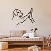 Minimalist Metal Wall Art Dog & Human Geometric Line Decor