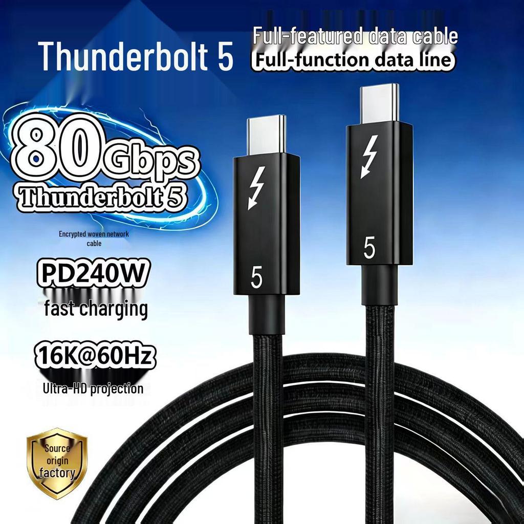 Thunderbolt 5 240W USB-C Kabel: 80 Gbit/s Datenübertragung, USB4/Thunderbolt 4, Schnellladung für mobile Geräte