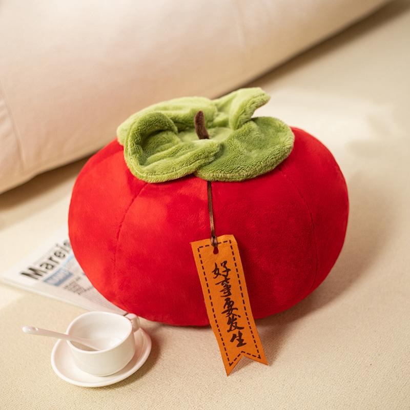 

Gentle Persimmon Fruit Plush Toy Stuffed Orange Yellow Persimmon Peluche Pillow Holiday Celebration Decor Car Accessorie Present 20cm красный