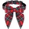 British Style Christmas Lattice Bow Dog Collar Adjustable Dog Drool Bibs Pet Dog Bow Tie  New Year