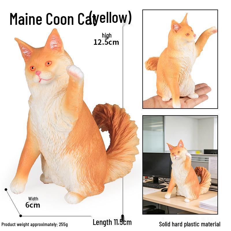 Realistic Exotic Orange Tabby Cat Heart Model Ornament