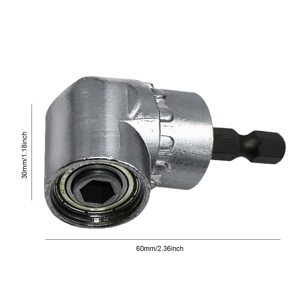 1/4 tum 90°/105° Vinkelhöger Vinkelbit Arbetsbesparande Vinkelbit för Borrmaskin/Skruvdragare Roterbar Adapter
