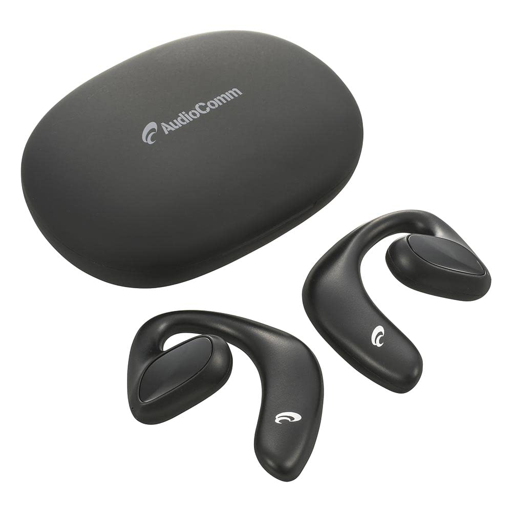 

OHM Electric AudioComm AIR True Wireless Earphones, Black, Offset Earphones, Cordless, Wireless, Bluetooth, Smartphone Calls, HP-W600N (Product Code: