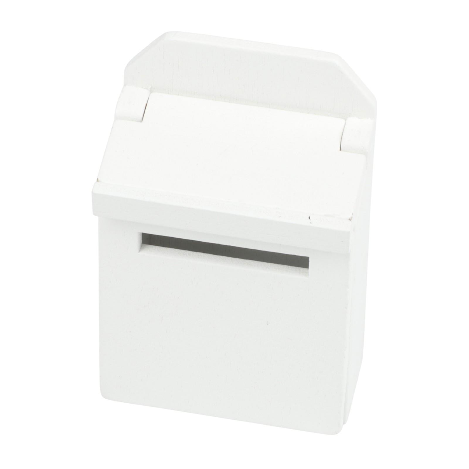 Lifelike Miniature Flip Mailbox Model for Crafts and Collectibles White