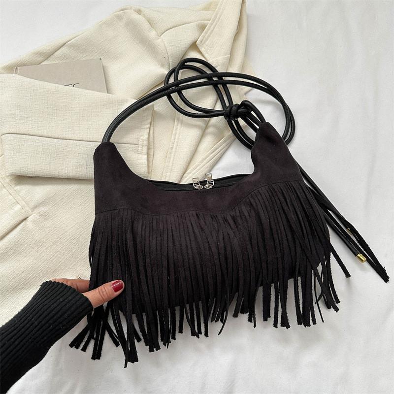 Vintage-inspired Canvas Tote Bag With Tassels And Spacious Interior For Daily Use