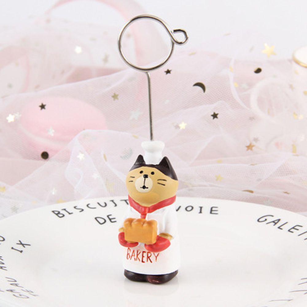 

Decoration Resin Message Holder Folder Clip Kawaii Memo Holder Photo Card Stand Memo Clip Bread Cat Bread cat