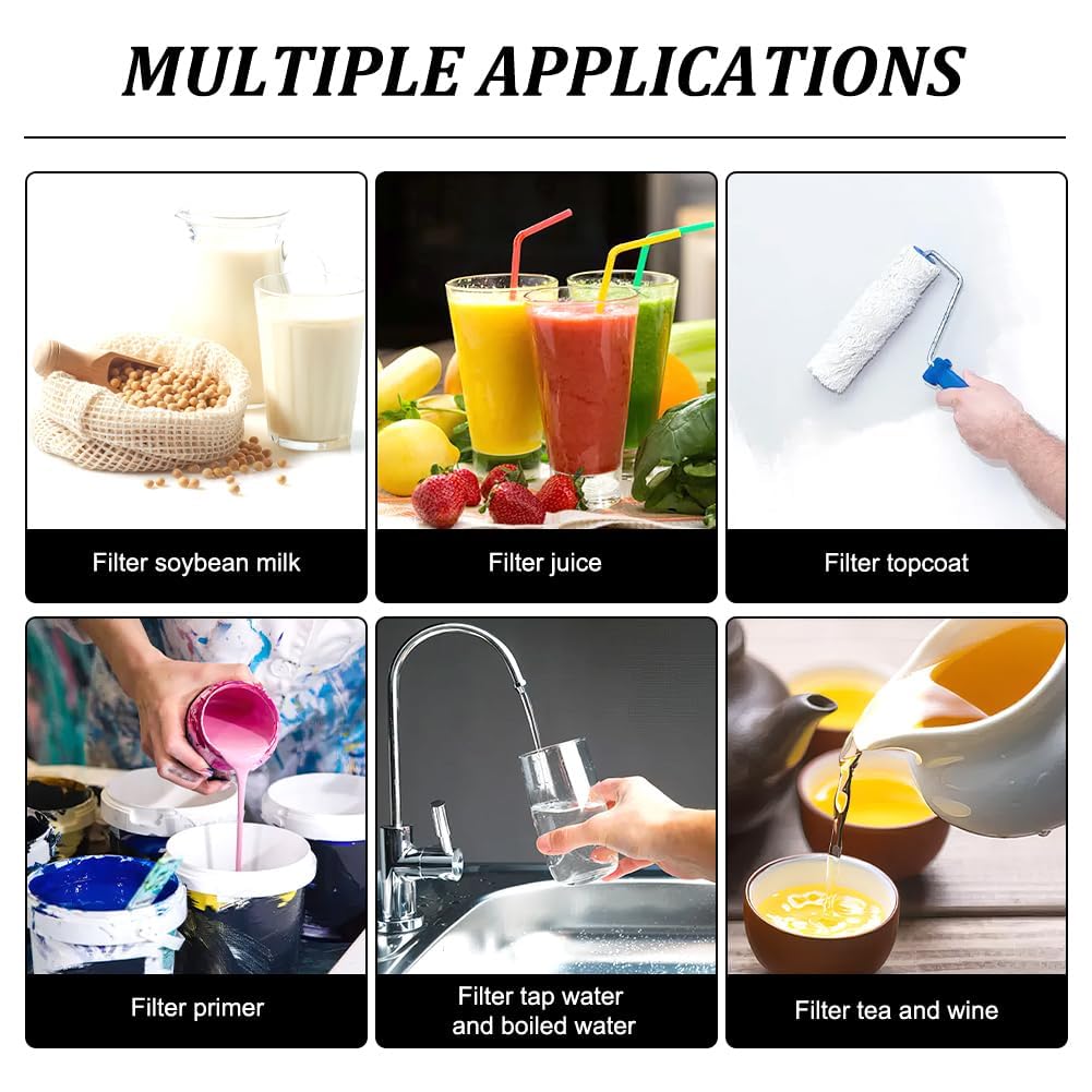 BENECREAT 2m Fine Filter Mesh Nylon Fabric Netting Material Filtration Net DIY Filter Bag for Home Brewing, Soy Milk Juice Filter, Industrial Filter,