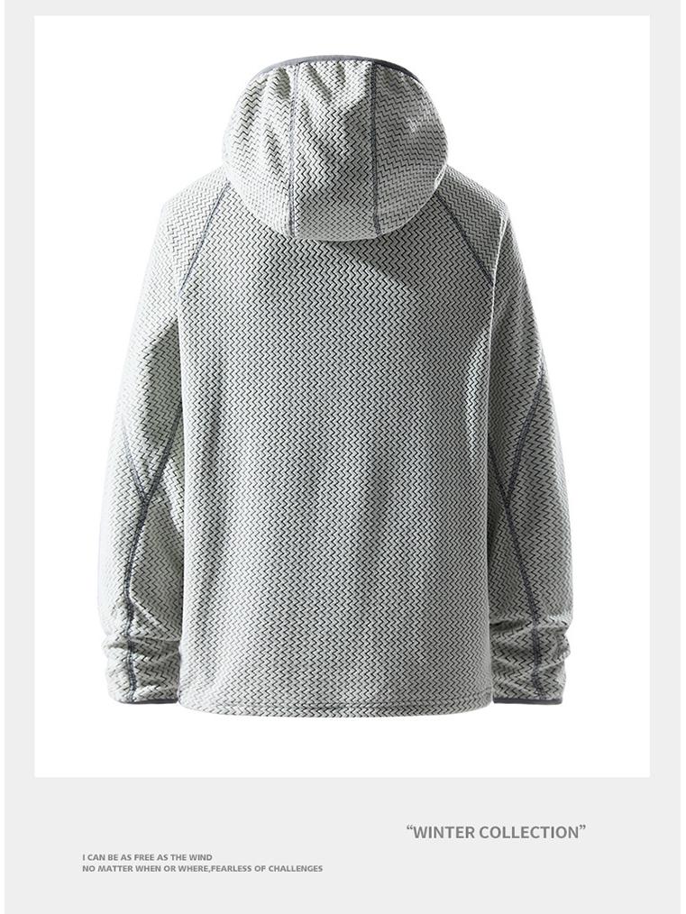 Unisex Bataan Wave Half-Zip Fleece Sweatshirt: Outdoor Warm Long Sleeve Top