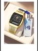Leibingji Men's Multifunction Quartz Waterproof Sports Watch with Steel Band and Dual Display.