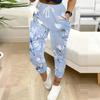 Summer Ladies Floral Print Sweatpants Loose Fit Drawstring Joggers Elastic Cuff Daily Casual Pants