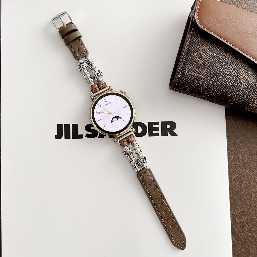 The New Chinese Tibetan Silver Leather Strap Is Suitable For Huawei Gt54 Watch, Apple Iwatch10 Strap, Samsung Xiaomi 89.