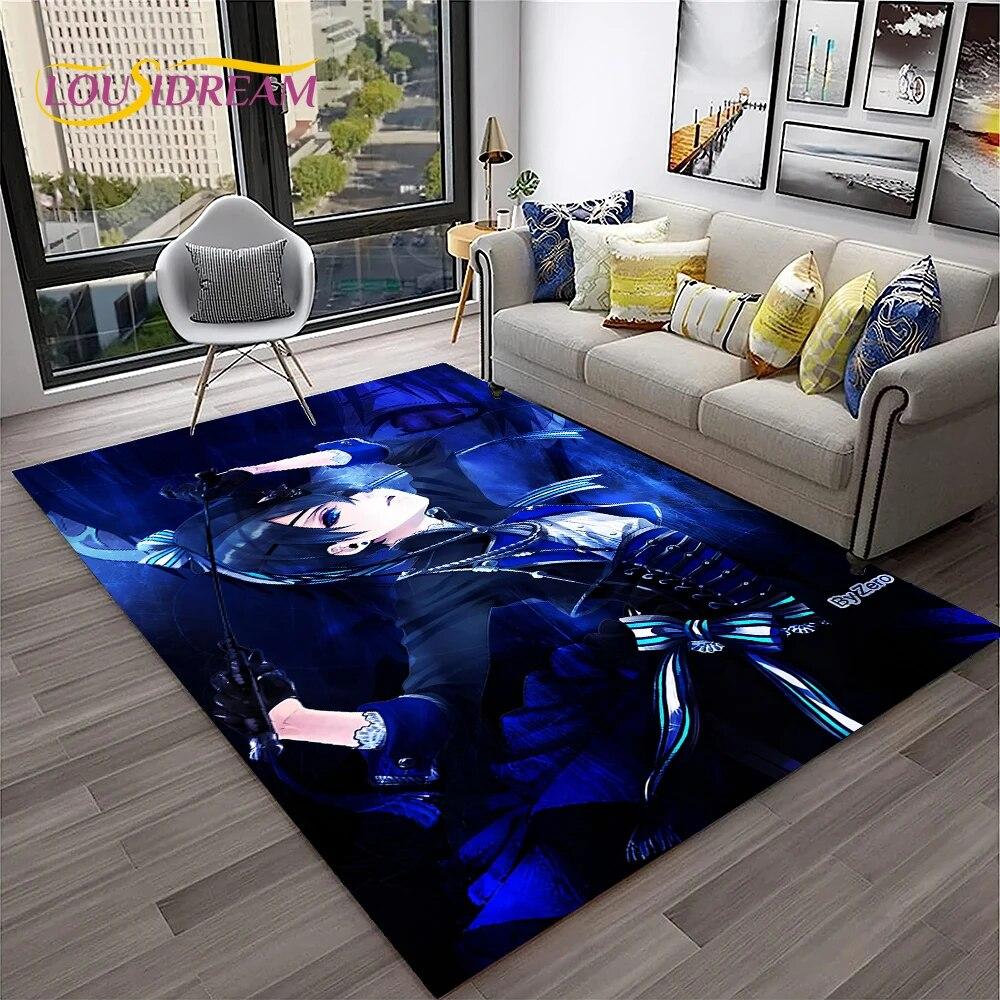Cartoon Black Butler Anime 3D Carpet Rug for Home Living Room Bedroom Sofa Doormat Decor,kids Play Area Rug Non-slip Floor Mat