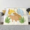 Capybara Abstract And Minimal All Sizes Soft Cover Blanket Home Decor Bedding Animals Cartoon Capybara Design Capybara Fans
