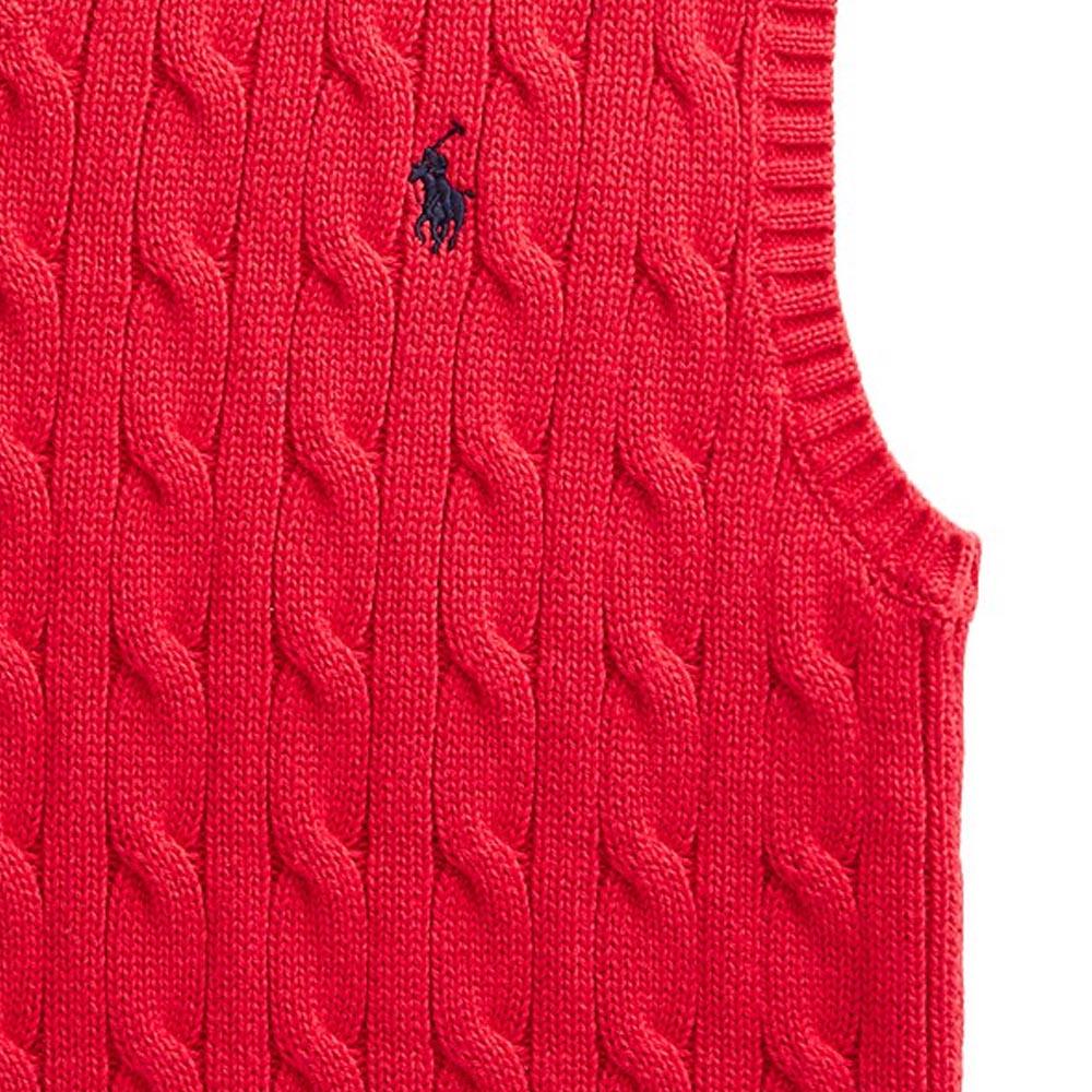 Polo Ralph Lauren FW23 Sólido Logotipo Bordado Tricô de Cabo Colete Infantil tops CWPOSWEY6820407-600