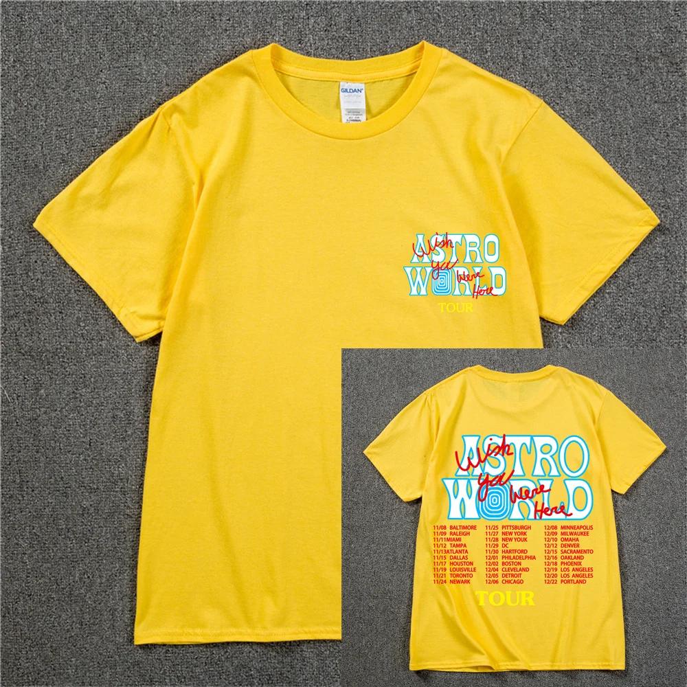 

New Summer Hip Hop T Shirt Men Women Cactus Jack Harajuku T-Shirts WISH YOU WERE HERE Letter Print Tee Tops Fashion streetwear 4XL